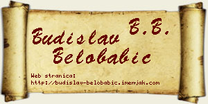 Budislav Belobabić vizit kartica